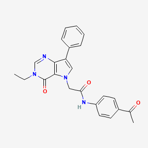 B2370140 N-(4-acetylphenyl)-2-(3-ethyl-4-oxo-7-phenyl-3,4-dihydro-5H-pyrrolo[3,2-d]pyrimidin-5-yl)acetamide CAS No. 1251698-80-2