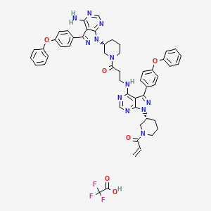1-[(3R)-3-[4-Amino-3-(4-phenoxyphenyl)pyrazolo[3,4-d]pyrimidin-1-yl]piperidin-1-yl]-3-[[3-(4-phenoxyphenyl)-1-[(3R)-1-prop-2-enoylpiperidin-3-yl]pyrazolo[3,4-d]pyrimidin-4-yl]amino]propan-1-one;2,2,2-trifluoroacetic acid