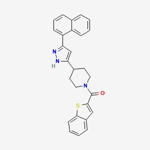 1-(1-benzothiophene-2-carbonyl)-4-[5-(naphthalen-1-yl)-1H-pyrazol-3-yl]piperidine