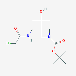 molecular formula C14H25ClN2O4 B2370143 Tert-butyl 3-[[(2-chloroacetyl)amino]methyl]-3-(2-hydroxypropan-2-yl)azetidine-1-carboxylate CAS No. 2411251-89-1