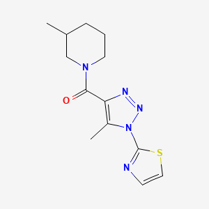 molecular formula C13H17N5OS B2370150 (5-methyl-1-(thiazol-2-yl)-1H-1,2,3-triazol-4-yl)(3-methylpiperidin-1-yl)methanone CAS No. 1251710-27-6
