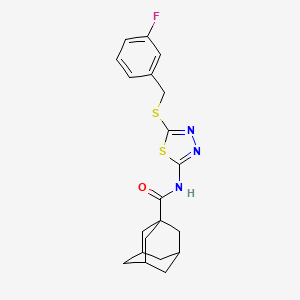 molecular formula C20H22FN3OS2 B2370151 N-[5-[(3-fluorophenyl)methylsulfanyl]-1,3,4-thiadiazol-2-yl]adamantane-1-carboxamide CAS No. 392303-30-9