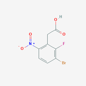 molecular formula C8H5BrFNO4 B2370152 3-溴-2-氟-6-硝基苯乙酸 CAS No. 1807155-75-4