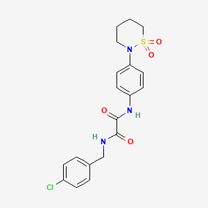molecular formula C19H20ClN3O4S B2370156 N1-(4-chlorobenzyl)-N2-(4-(1,1-dioxido-1,2-thiazinan-2-yl)phenyl)oxalamide CAS No. 899980-07-5