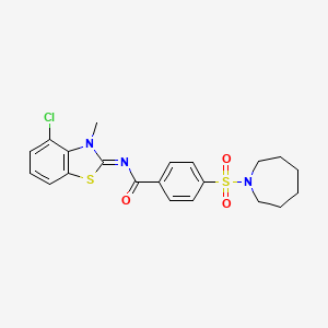 (E)-4-(azepan-1-ylsulfonyl)-N-(4-chloro-3-methylbenzo[d]thiazol-2(3H)-ylidene)benzamide