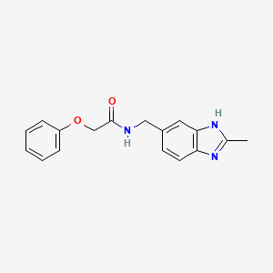 molecular formula C17H17N3O2 B2370174 N-((2-methyl-1H-benzo[d]imidazol-5-yl)methyl)-2-phenoxyacetamide CAS No. 1788571-92-5