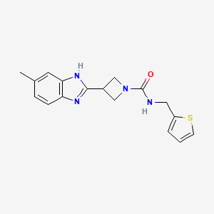 3-(5-methyl-1H-benzo[d]imidazol-2-yl)-N-(thiophen-2-ylmethyl)azetidine-1-carboxamide