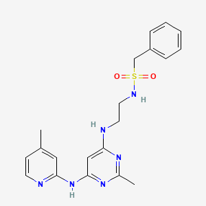 molecular formula C20H24N6O2S B2370184 N-(2-((2-methyl-6-((4-methylpyridin-2-yl)amino)pyrimidin-4-yl)amino)ethyl)-1-phenylmethanesulfonamide CAS No. 1428374-83-7