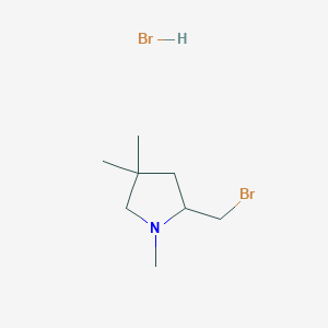molecular formula C8H17Br2N B2370186 2-(Bromomethyl)-1,4,4-trimethylpyrrolidine hydrobromide CAS No. 2228315-13-5