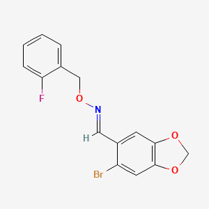 molecular formula C15H11BrFNO3 B2370196 6-bromo-1,3-benzodioxole-5-carbaldehyde O-(2-fluorobenzyl)oxime CAS No. 478078-92-1