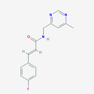 molecular formula C15H14FN3O B2370205 (E)-3-(4-氟苯基)-N-((6-甲基嘧啶-4-基)甲基)丙烯酰胺 CAS No. 2210237-54-8