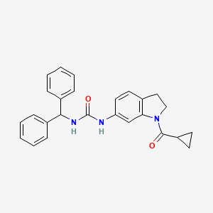 molecular formula C26H25N3O2 B2370211 1-Benzhydryl-3-(1-(cyclopropanecarbonyl)indolin-6-yl)urea CAS No. 1211350-90-1