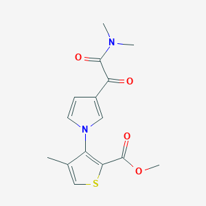 molecular formula C15H16N2O4S B2370212 3-{3-[2-(二甲氨基)-2-氧代乙酰基]-1H-吡咯-1-基}-4-甲基-2-噻吩甲酸甲酯 CAS No. 866008-11-9