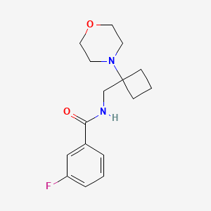 3-Fluoro-N-[(1-morpholin-4-ylcyclobutyl)methyl]benzamide