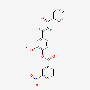 molecular formula C23H17NO6 B2370218 [2-甲氧基-4-[(E)-3-氧代-3-苯基丙-1-烯基]苯基] 3-硝基苯甲酸酯 CAS No. 326883-01-6