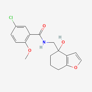 molecular formula C17H18ClNO4 B2370223 5-chloro-N-((4-hydroxy-4,5,6,7-tetrahydrobenzofuran-4-yl)methyl)-2-methoxybenzamide CAS No. 2320418-56-0