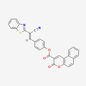 (E)-4-(2-(benzo[d]thiazol-2-yl)-2-cyanovinyl)phenyl 3-oxo-3H-benzo[f]chromene-2-carboxylate