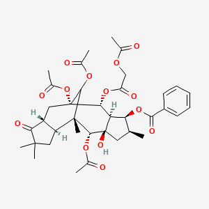 [(1S,2R,3R,4S,5S,7R,8R,9S,10S,14R)-1,8,16-Triacetyloxy-2-(2-acetyloxyacetyl)oxy-7-hydroxy-5,9,12,12-tetramethyl-13-oxo-4-tetracyclo[7.6.1.03,7.010,14]hexadecanyl] benzoate