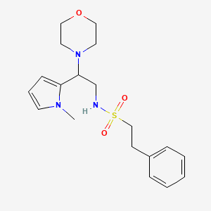 molecular formula C19H27N3O3S B2370238 N-(2-(1-methyl-1H-pyrrol-2-yl)-2-morpholinoethyl)-2-phenylethanesulfonamide CAS No. 1049370-30-0
