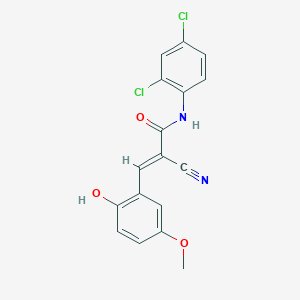 B2370245 (E)-2-cyano-N-(2,4-dichlorophenyl)-3-(2-hydroxy-5-methoxyphenyl)prop-2-enamide CAS No. 380551-74-6