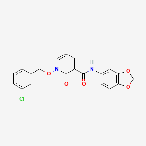 N-1,3-benzodioxol-5-yl-1-[(3-chlorobenzyl)oxy]-2-oxo-1,2-dihydropyridine-3-carboxamide