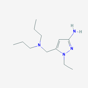 molecular formula C12H24N4 B2370257 5-[(dipropylamino)methyl]-1-ethyl-1H-pyrazol-3-amine CAS No. 1856092-15-3