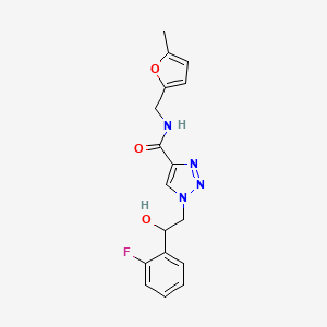 molecular formula C17H17FN4O3 B2370261 1-(2-(2-fluorophenyl)-2-hydroxyethyl)-N-((5-methylfuran-2-yl)methyl)-1H-1,2,3-triazole-4-carboxamide CAS No. 2034598-07-5