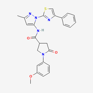 1-(3-methoxyphenyl)-N-(3-methyl-1-(4-phenylthiazol-2-yl)-1H-pyrazol-5-yl)-5-oxopyrrolidine-3-carboxamide