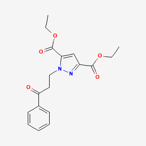 diethyl 1-(3-oxo-3-phenylpropyl)-1H-pyrazole-3,5-dicarboxylate