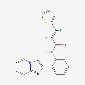 molecular formula C20H15N3OS B2370273 (E)-N-(2-(imidazo[1,2-a]pyridin-2-yl)phenyl)-3-(thiophen-2-yl)acrylamide CAS No. 1798406-25-3