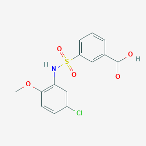 molecular formula C14H12ClNO5S B2370277 3-[(5-Chloro-2-methoxyphenyl)sulfamoyl]benzoic acid CAS No. 327072-94-6