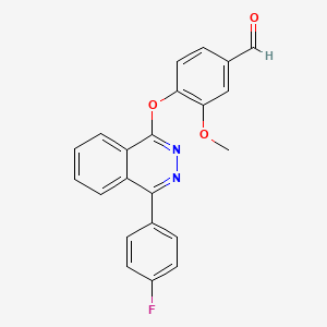 molecular formula C22H15FN2O3 B2370278 4-[4-(4-Fluorophenyl)phthalazin-1-yl]oxy-3-methoxybenzaldehyde CAS No. 315691-94-2