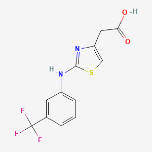 molecular formula C12H9F3N2O2S B2370285 2-(2-((3-(Trifluoromethyl)phenyl)amino)thiazol-4-yl)acetic acid CAS No. 769904-72-5