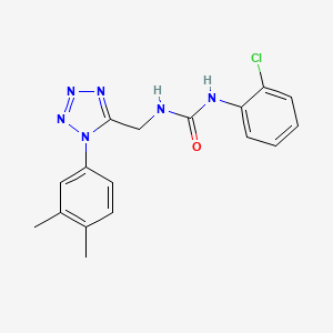 molecular formula C17H17ClN6O B2370288 1-(2-chlorophenyl)-3-((1-(3,4-dimethylphenyl)-1H-tetrazol-5-yl)methyl)urea CAS No. 941875-45-2