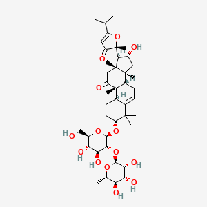 molecular formula C42H64O14 B2370294 (2R)-2-[(3R,8S,9R,10R,13R,14S,16R,17R)-3-[(2R,3R,4S,5S,6R)-4,5-dihydroxy-6-(hydroxymethyl)-3-[(2S,3R,4R,5R,6S)-3,4,5-trihydroxy-6-methyloxan-2-yl]oxyoxan-2-yl]oxy-16-hydroxy-4,4,9,13,14-pentamethyl-11-oxo-1,2,3,7,8,10,12,15,16,17-decahydrocyclopenta[a]phenanthren-17-yl]-2-methyl-5-propan-2-ylfuran-3-one CAS No. 97230-46-1
