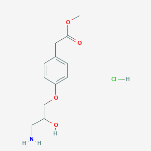 molecular formula C12H18ClNO4 B2370297 Methyl 2-[4-(3-amino-2-hydroxypropoxy)phenyl]acetate;hydrochloride CAS No. 2460755-75-1