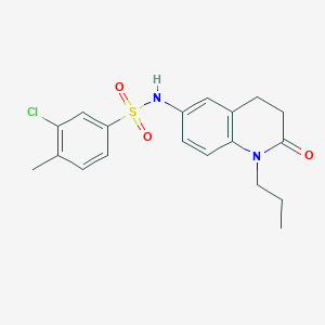 molecular formula C19H21ClN2O3S B2370301 3-chloro-4-methyl-N-(2-oxo-1-propyl-1,2,3,4-tetrahydroquinolin-6-yl)benzenesulfonamide CAS No. 946221-40-5