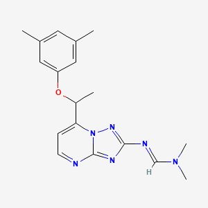 N'-[7-[1-(3,5-dimethylphenoxy)ethyl]-[1,2,4]triazolo[1,5-a]pyrimidin-2-yl]-N,N-dimethylmethanimidamide