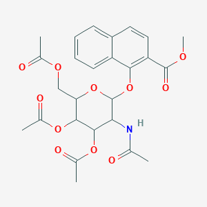 molecular formula C26H29NO11 B2370309 Methyl 1-[3-acetamido-4,5-diacetyloxy-6-(acetyloxymethyl)oxan-2-yl]oxynaphthalene-2-carboxylate CAS No. 1094685-02-5