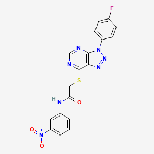 molecular formula C18H12FN7O3S B2370311 2-((3-(4-fluorophenyl)-3H-[1,2,3]triazolo[4,5-d]pyrimidin-7-yl)thio)-N-(3-nitrophenyl)acetamide CAS No. 941956-30-5