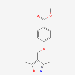 molecular formula C14H15NO4 B2370315 Methyl 4-[(dimethyl-1,2-oxazol-4-yl)methoxy]benzoate CAS No. 315693-84-6