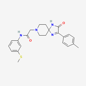 molecular formula C23H26N4O2S B2370328 N-(3-(甲硫基)苯基)-2-(3-氧代-2-(对甲苯基)-1,4,8-三氮杂螺[4.5]癸-1-烯-8-基)乙酰胺 CAS No. 932529-78-7