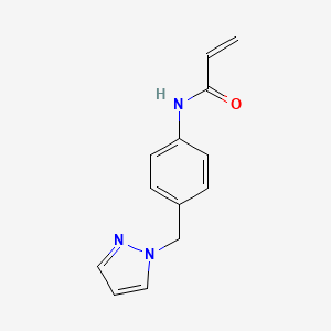 molecular formula C13H13N3O B2370342 N-{4-[(1H-pyrazol-1-yl)methyl]phenyl}prop-2-enamide CAS No. 1183249-55-9