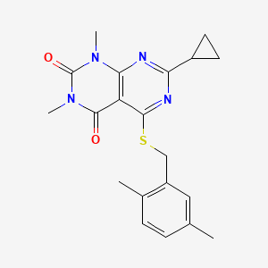 7-Cyclopropyl-5-[(2,5-dimethylphenyl)methylsulfanyl]-1,3-dimethylpyrimido[4,5-d]pyrimidine-2,4-dione