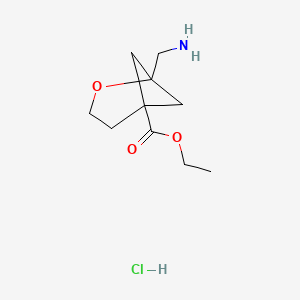 Ethyl 1-(aminomethyl)-2-oxabicyclo[3.1.1]heptane-5-carboxylate;hydrochloride