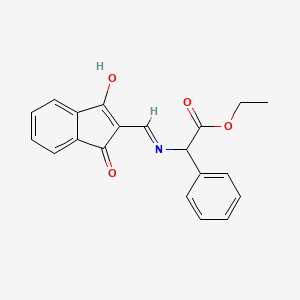 Ethyl 2-(((1,3-dioxoindan-2-ylidene)methyl)amino)-2-phenylacetate