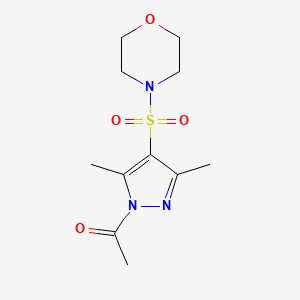 molecular formula C11H17N3O4S B2370379 1-乙酰基-3,5-二甲基-4-(吗啉-4-基磺酰基)吡唑 CAS No. 1007042-95-6