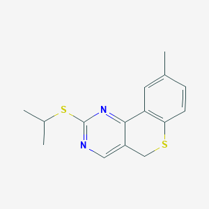 molecular formula C15H16N2S2 B2370382 2-(isopropylsulfanyl)-9-methyl-5H-thiochromeno[4,3-d]pyrimidine CAS No. 478246-82-1