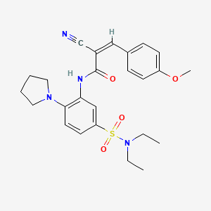 (Z)-2-Cyano-N-[5-(diethylsulfamoyl)-2-pyrrolidin-1-ylphenyl]-3-(4-methoxyphenyl)prop-2-enamide