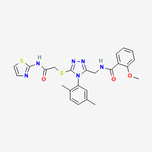 N-((4-(2,5-dimethylphenyl)-5-((2-oxo-2-(thiazol-2-ylamino)ethyl)thio)-4H-1,2,4-triazol-3-yl)methyl)-2-methoxybenzamide